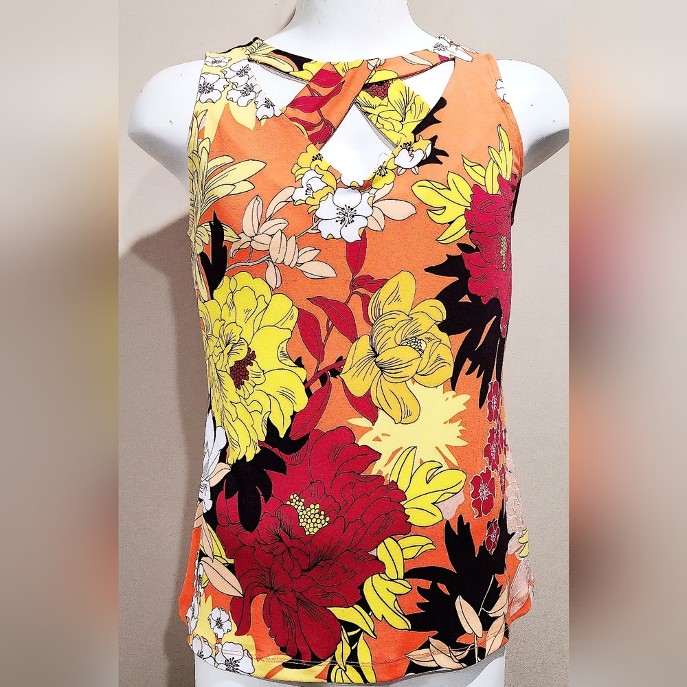NWT NY&Company 7th Avenue Studio Design Sleeveless Floral Tank Top Size Large
